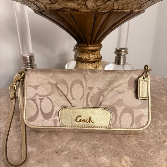 Coach Handbags - COACH Signature Large Flap Wristlet